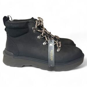 SOREL Hi-Line™ Lace Up Black Waterproof Boot, NEW in Box! Size 10